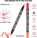 Lightwish 60 Colors Acrylic Paint Pens, Dual Brush Tip & Two Colors Acrylic Paint Markers