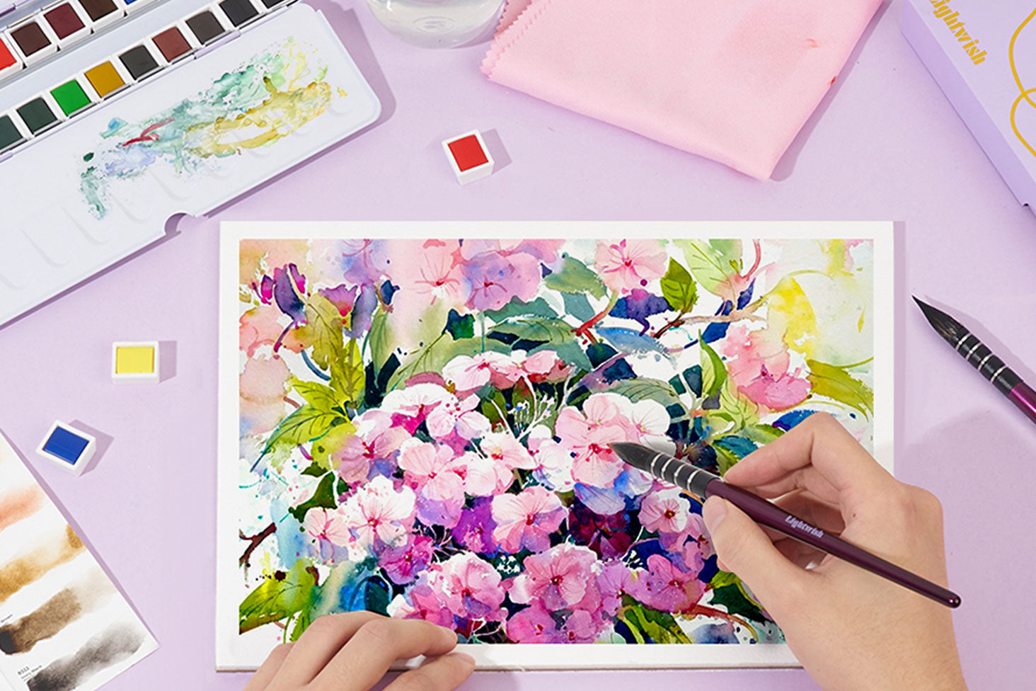 Painting Bright Flowers with Watercolors