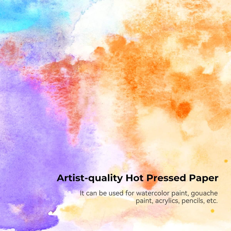 Paul Rubens Artist Quality Watercolor Paper, Art Supplies Painting Paper Acid-Free Hot Pressed 10.82'' x 7.79'', 100% Cotton 300gsm 20 Sheets Paper Pack