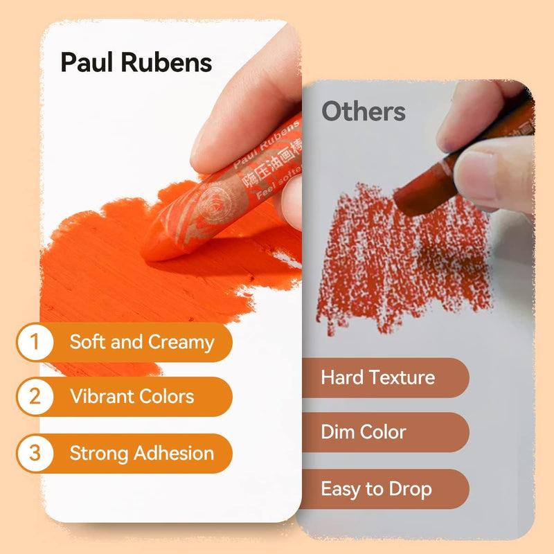 Paul Rubens Oil Pastels Set, 72 Colors HAIYA Artist Soft Oil