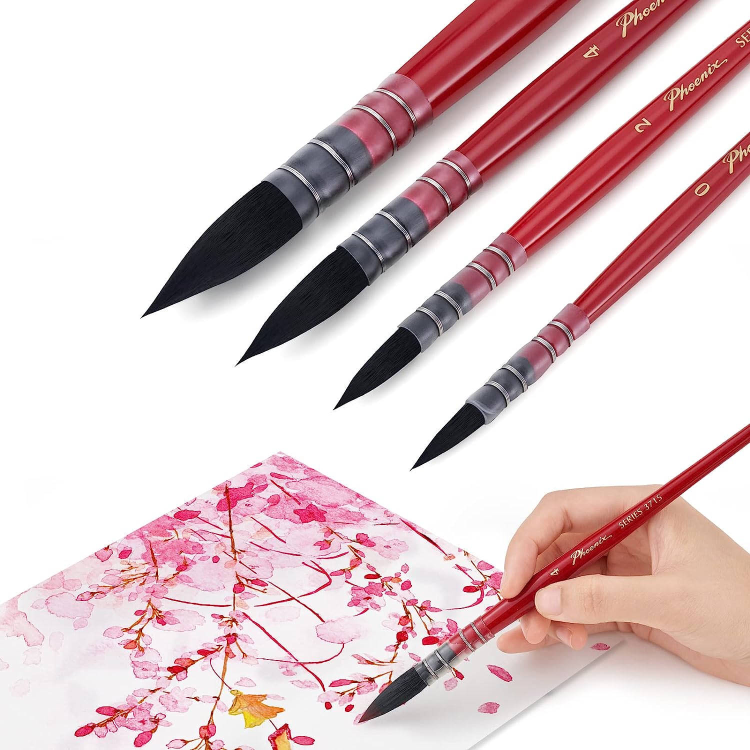 LIGHTWISH Watercolor Brushes Paint Brushes Mop Round Paintbrush