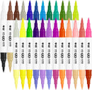 Lightwish 48 Colors Acrylic Paint Markers,Upgraded Dual Tip and Two Colors Acrylic Paint Pens