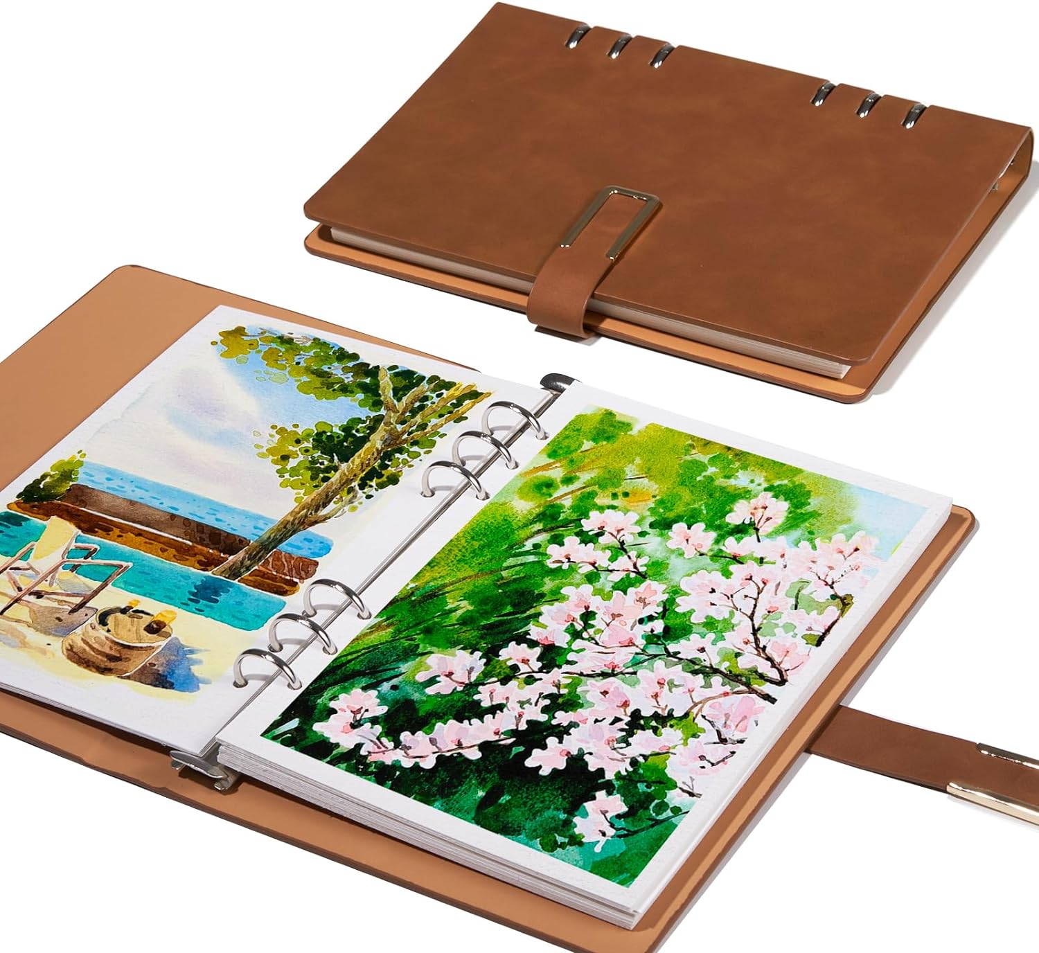 Lightwish Aquarell-Tagebuch/Skizzenbuch, 100 % Baumwolle, säurefrei, 300 g/m², heißgepresstes Aquarellpapier, 20 Blatt, 23,5 x 16 cm