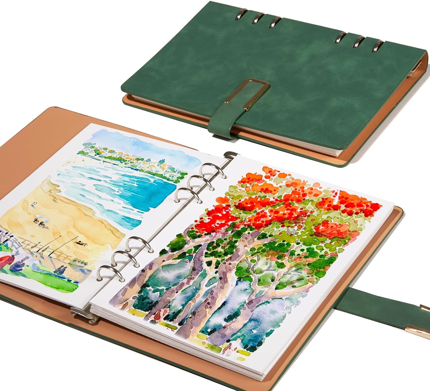 Lightwish Aquarell-Tagebuch/Skizzenbuch, 100 % Baumwolle, säurefrei, 300 g/m², heißgepresstes Aquarellpapier, 20 Blatt, 23,5 x 16 cm