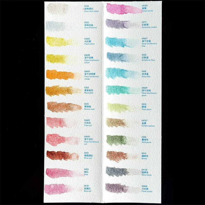 Paul Rubens 24 colors Artist Watercolor Paints-Metallic Glitter Solid –  Lightwish