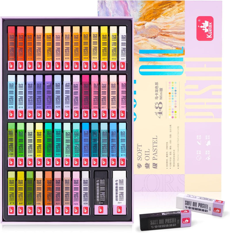 LIGHTWISH Oil Pastels for Artists - 50 Square Include 2 Jumbo