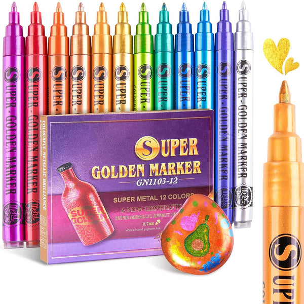 Lightwish 60 Colors Acrylic Paint Pens, Dual Brush Tip & Two Colors Ac