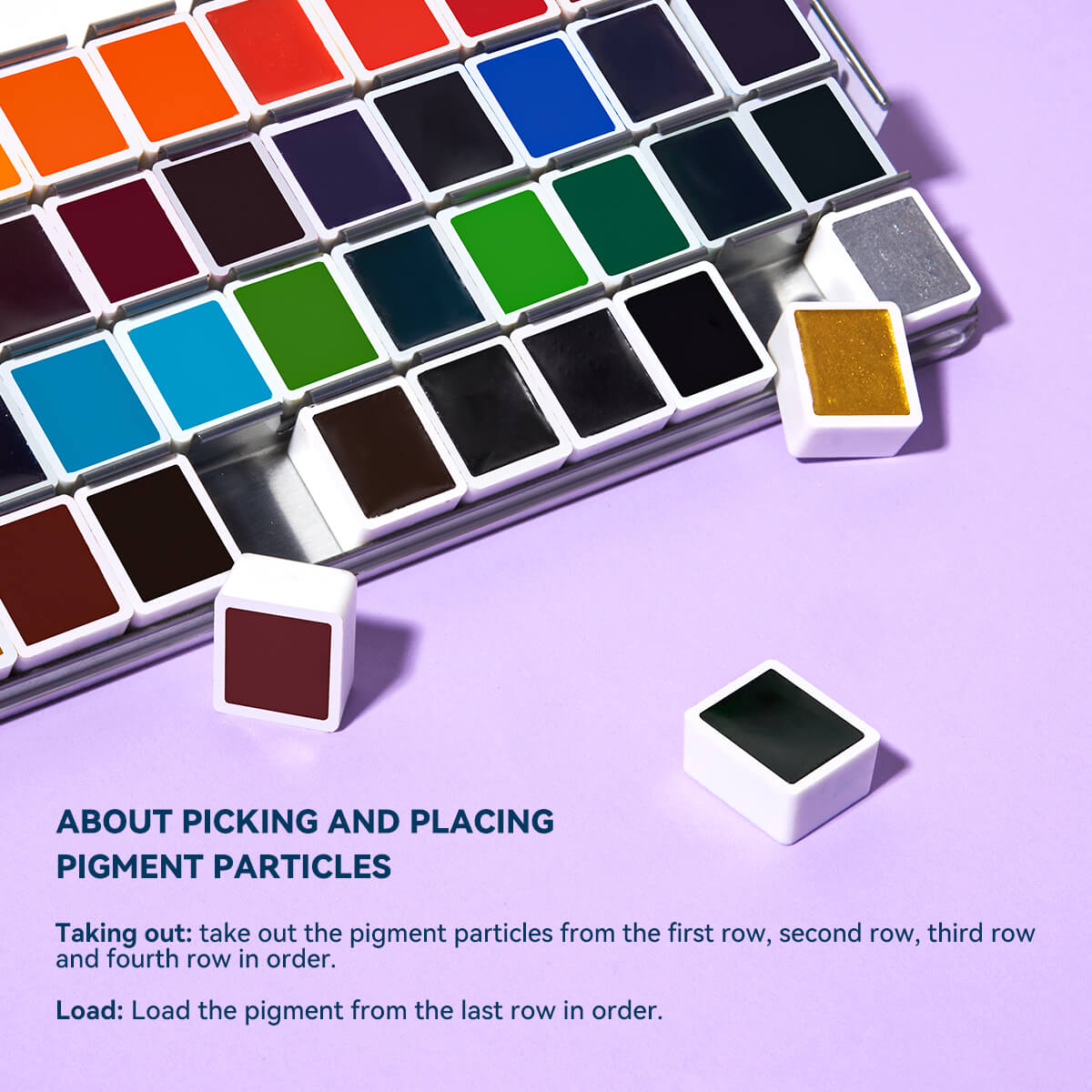 MeiLiang Solid Watercolor Paint Set 52 Colors Standard (Purple Box)