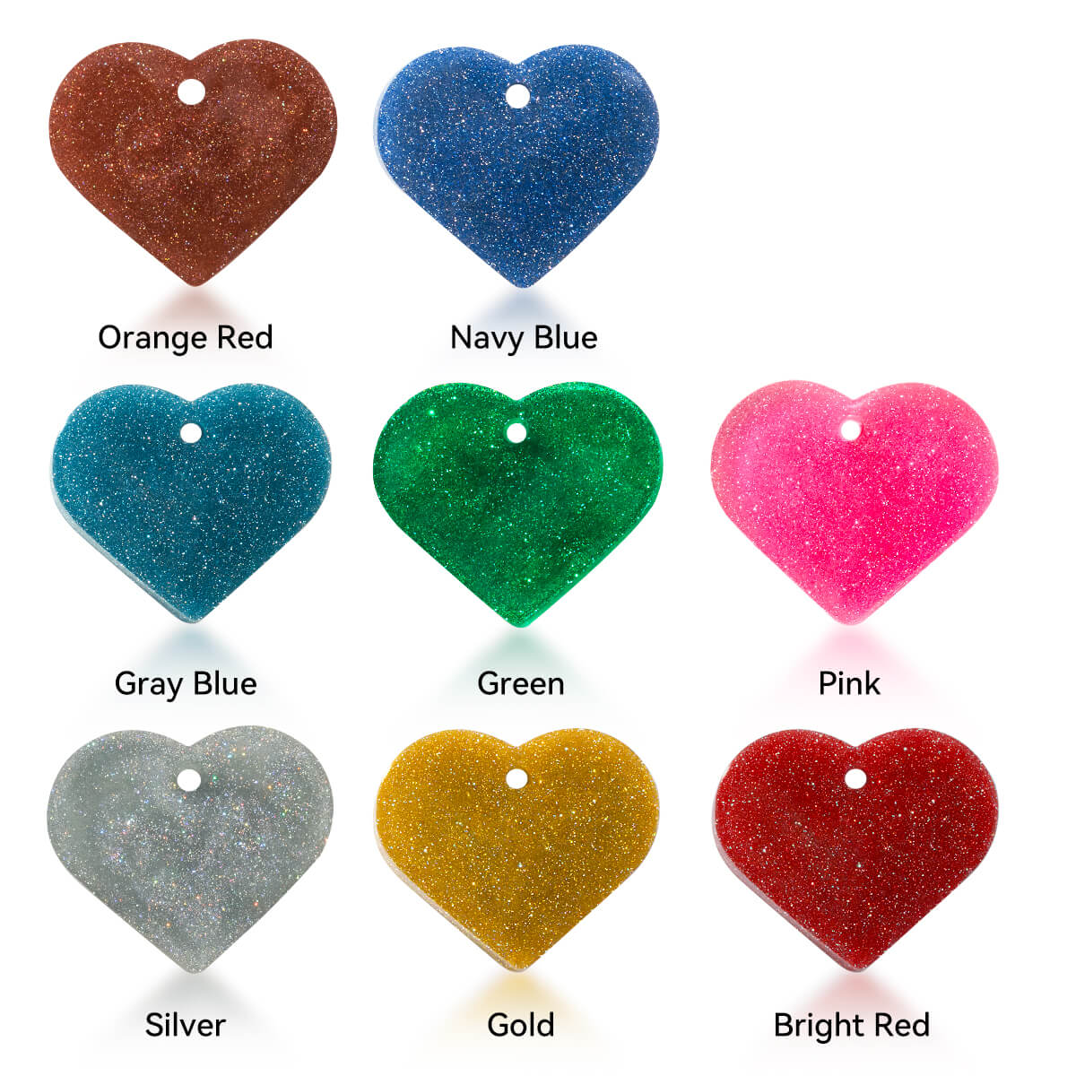 Lightwish Colored UV Resins, Diamond Glitter 8 Colors UV Resin Kit B