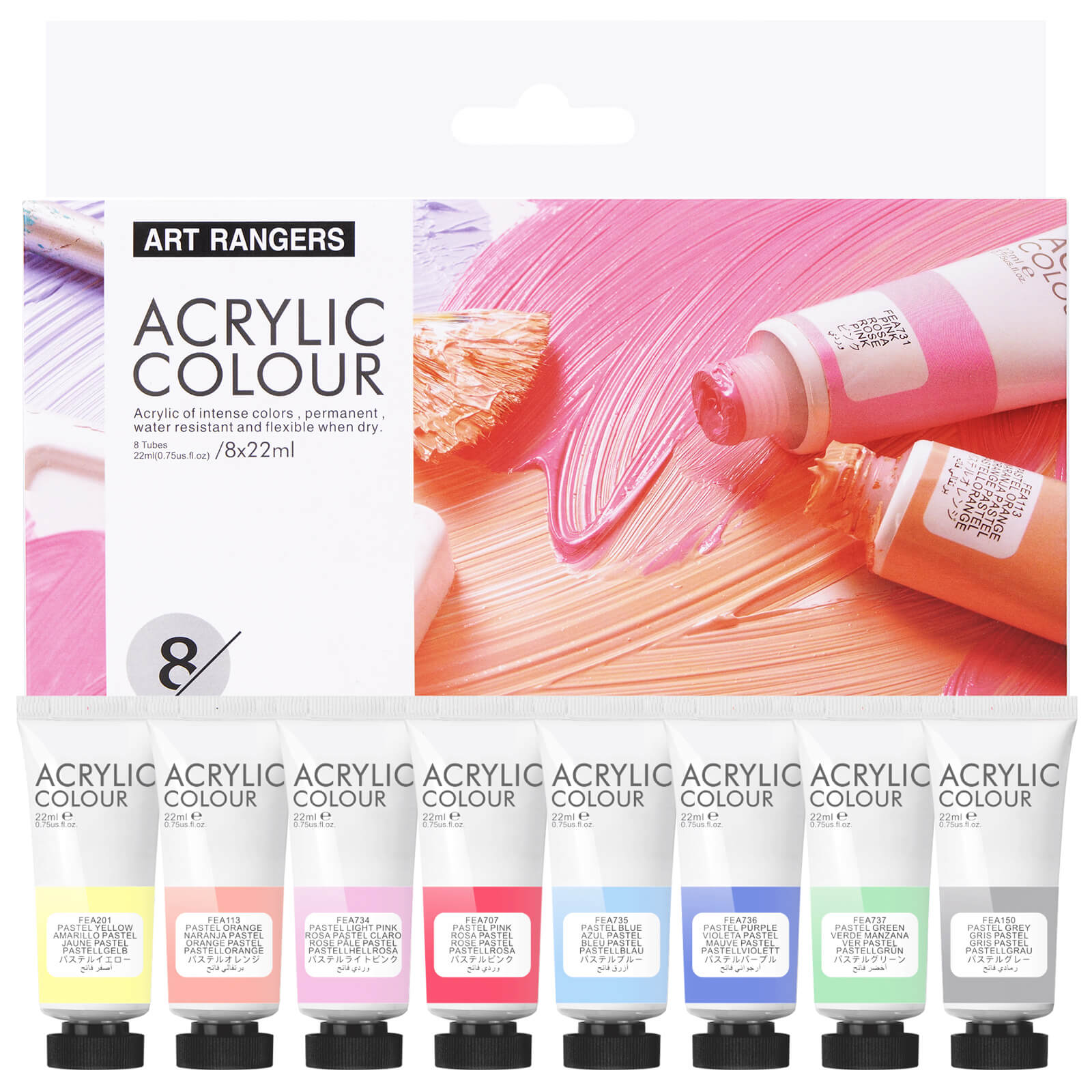 Coffret de peinture acrylique Lightwish Macaron Colors