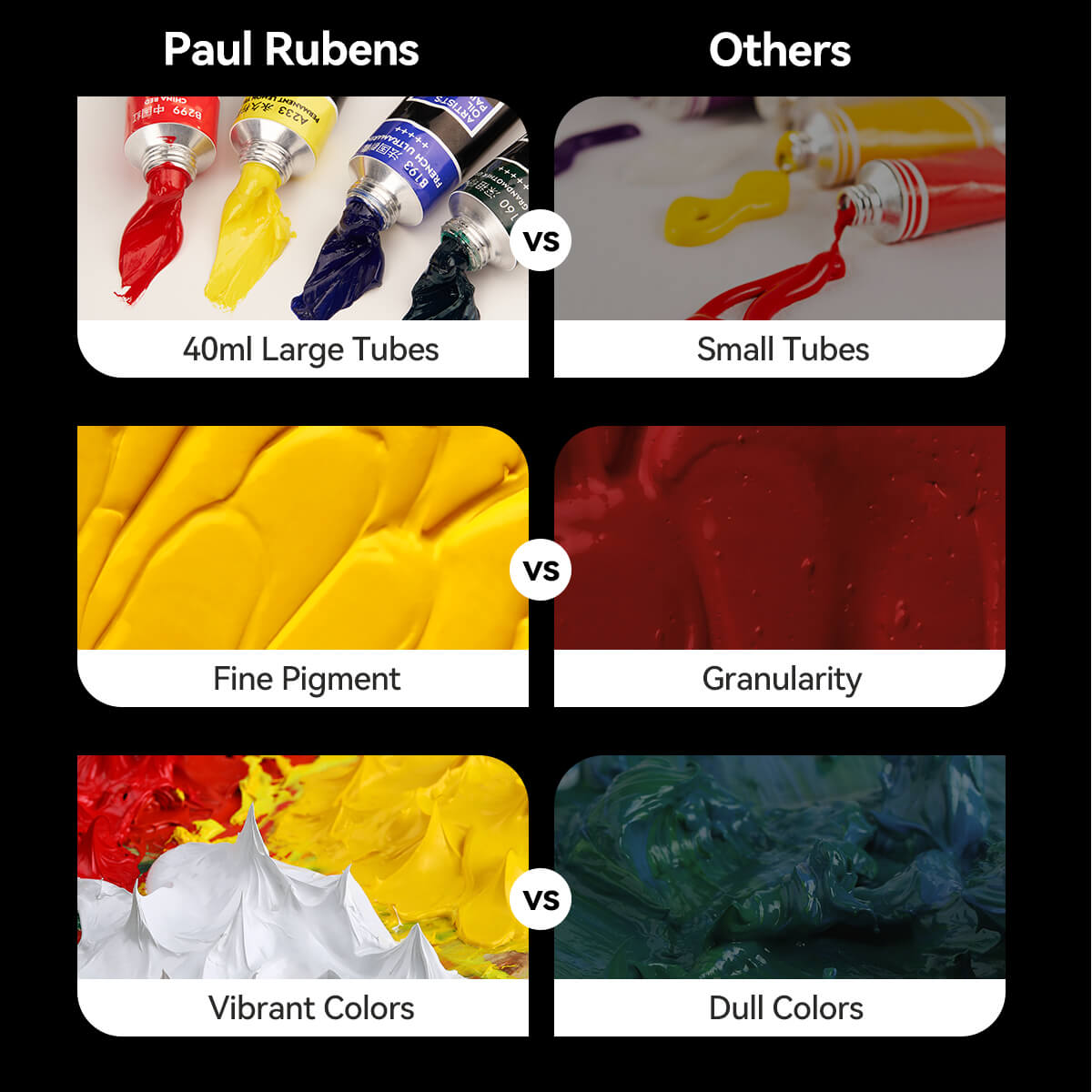 Paul Rubens Artist Oil Paint, 10 Vibrant Colors with Great Lastfastness, 40ml Large Capacity Tubes