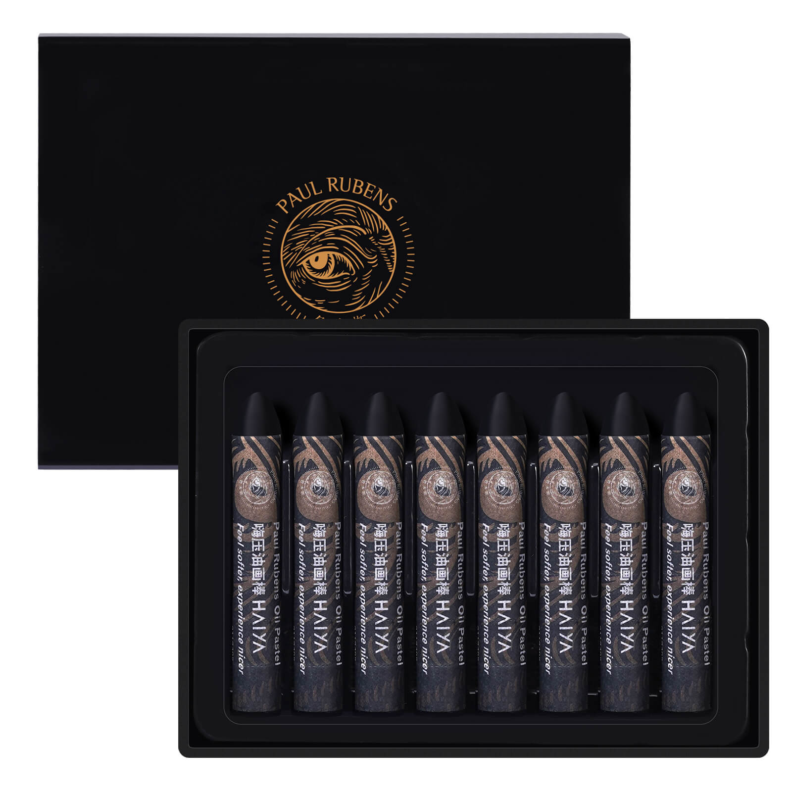 Coffret de 8 pastels à l'huile HAIYA de Paul Rubens - Noir