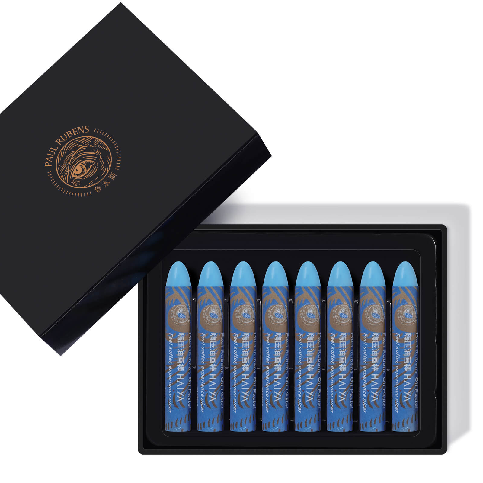 Coffret de 8 pastels à l'huile HAIYA de Paul Rubens - Bleu cendré