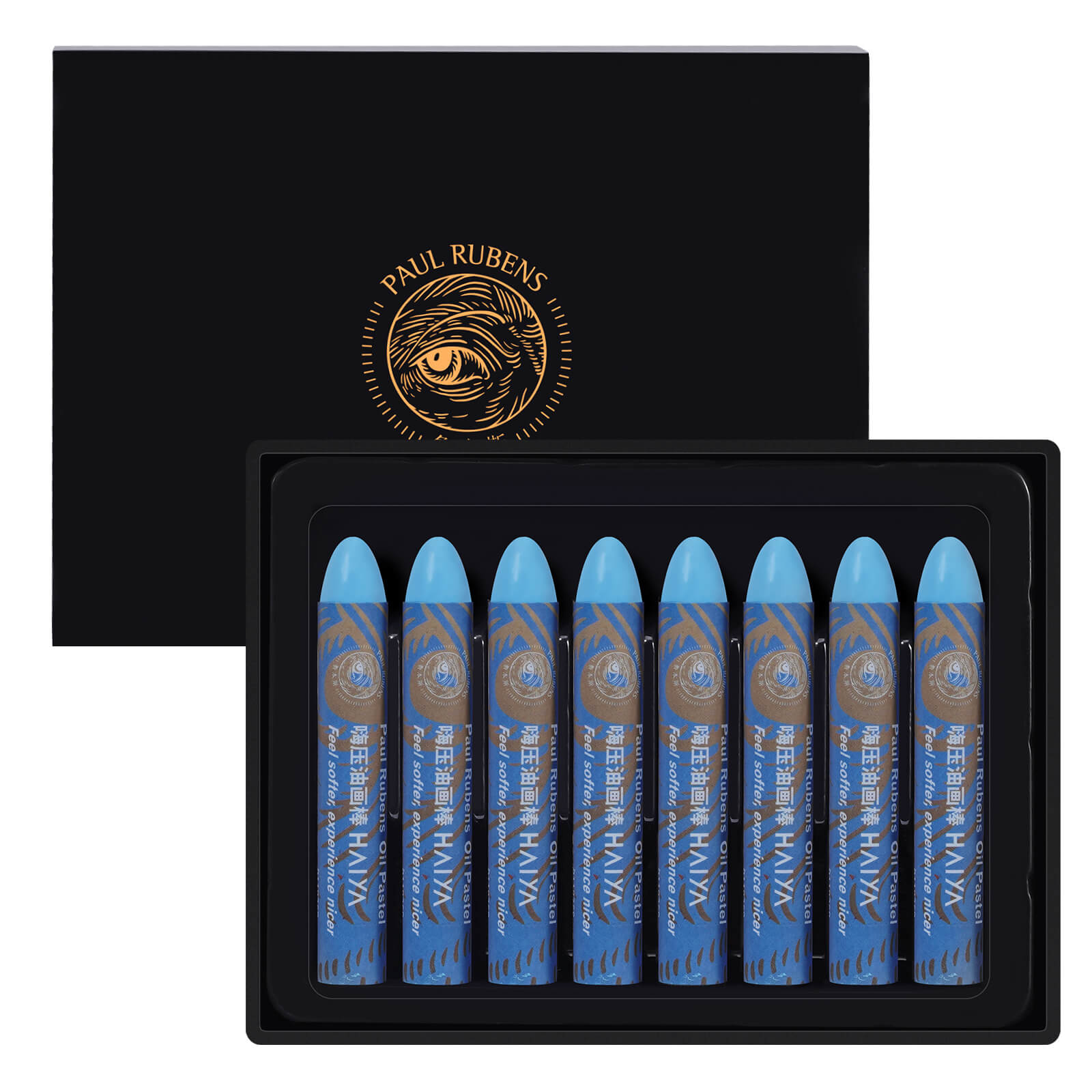 Coffret de 8 pastels à l'huile HAIYA de Paul Rubens - Bleu cendré