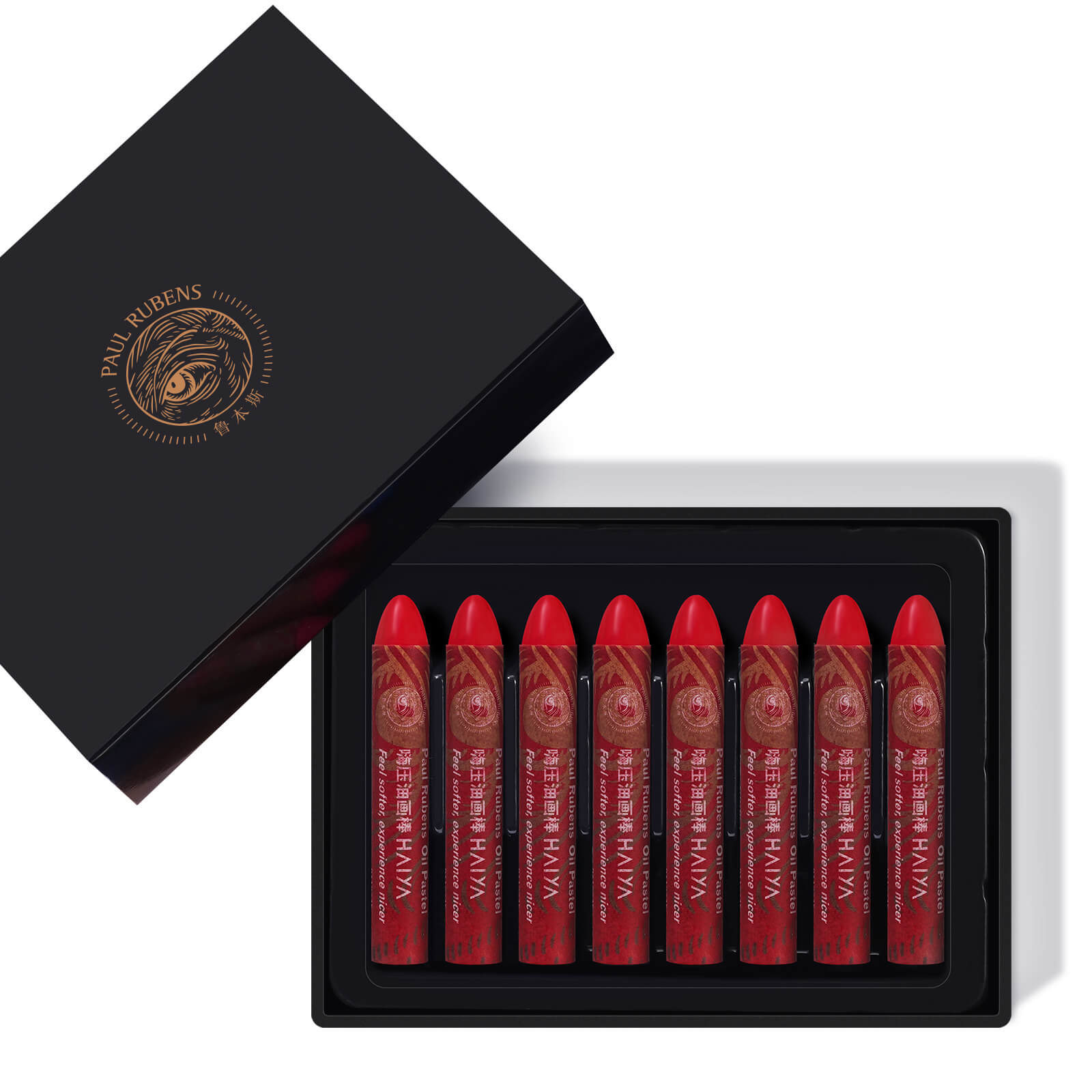 Coffret de 8 pastels à l'huile HAIYA de Paul Rubens - Rouge intense permanent