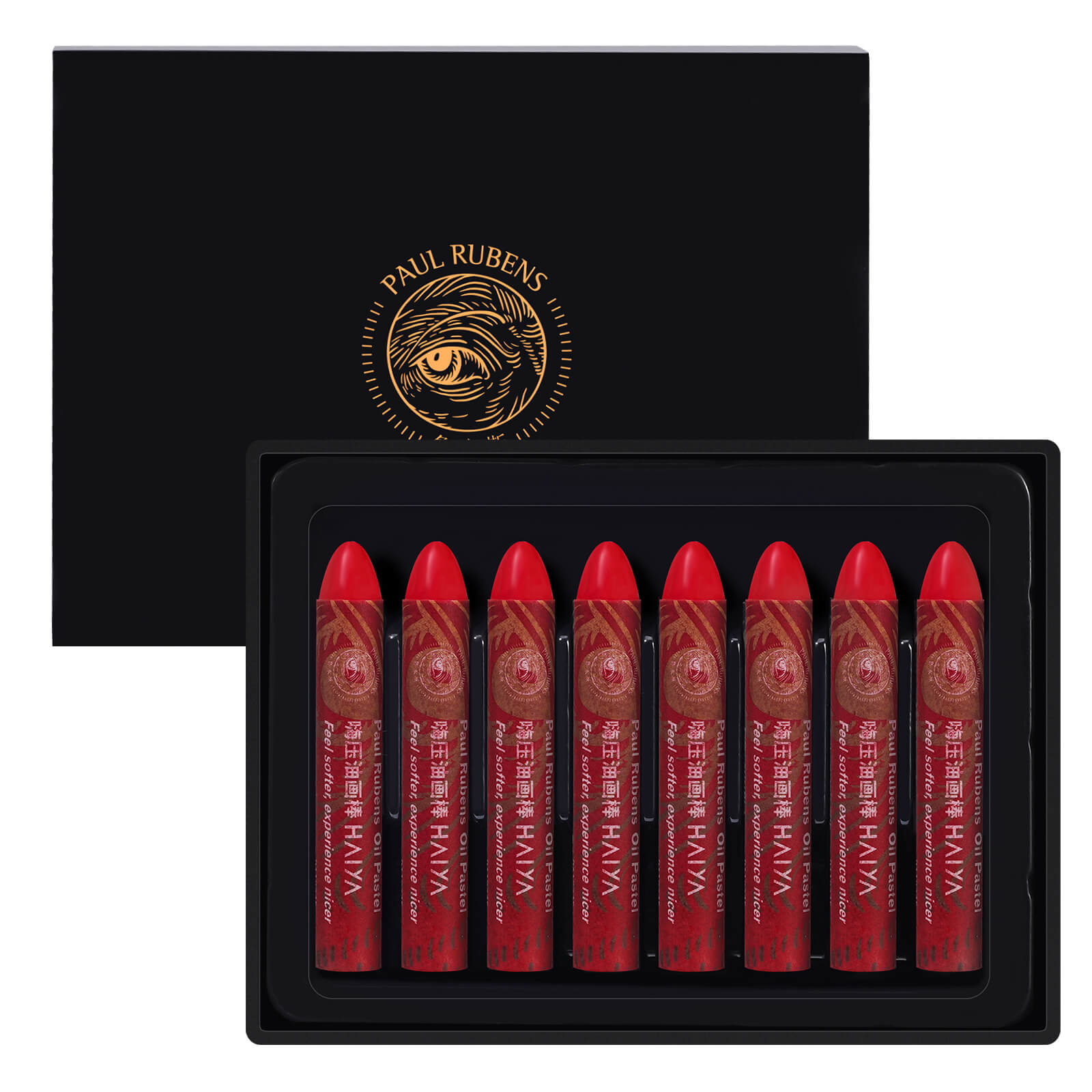 Coffret de 8 pastels à l'huile HAIYA de Paul Rubens - Rouge intense permanent