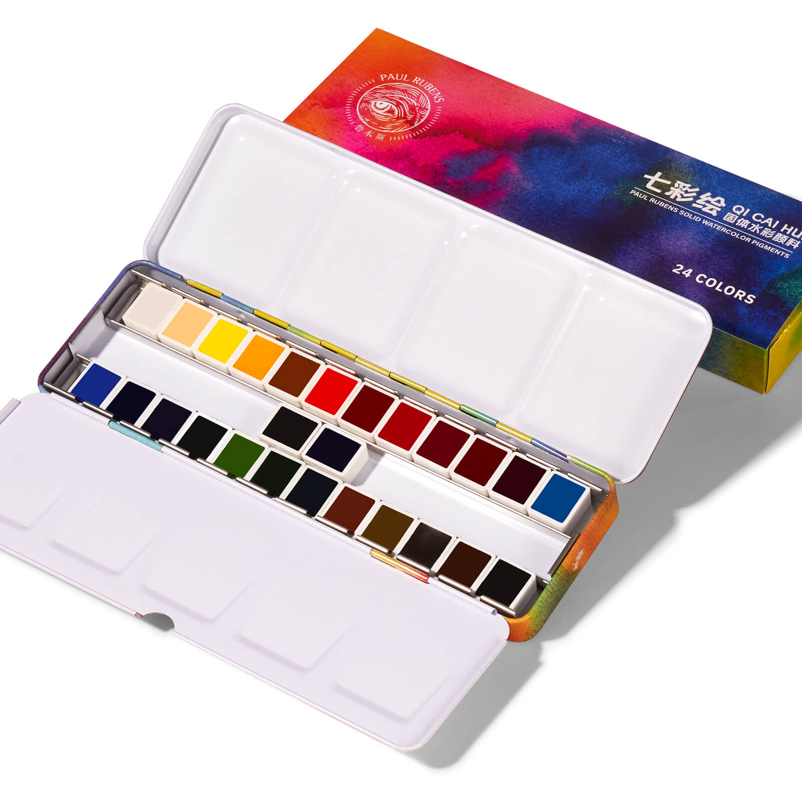 Paul Rubens Watercolor Paint Set, 24 Colors Solid Watercolor Paint Portable