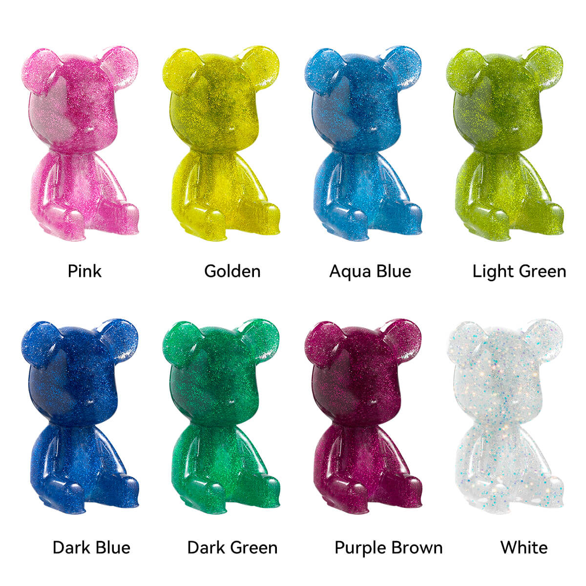 Lightwish Colored UV Resins, Diamond Glitter 8 Colors UV Resin Kit
