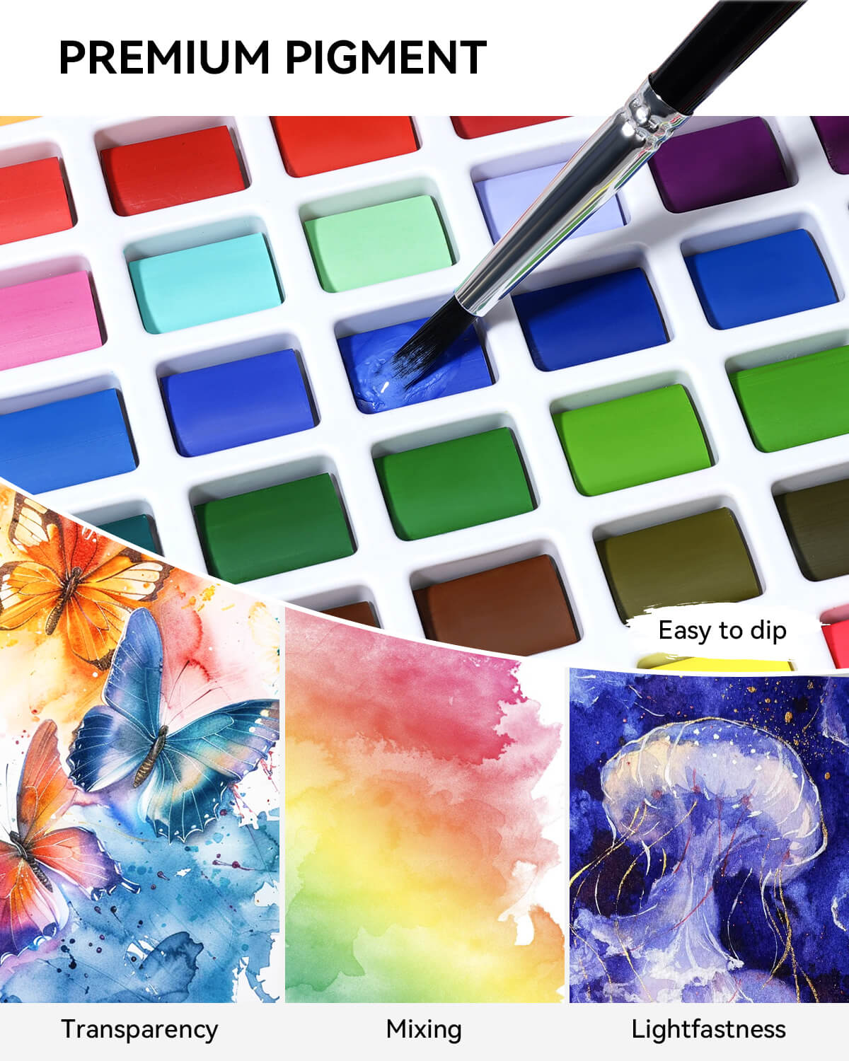 Lightwish Watercolor Paint Set 128 Colors, with Watercolor Paper, Brush, Pencils, Erasers