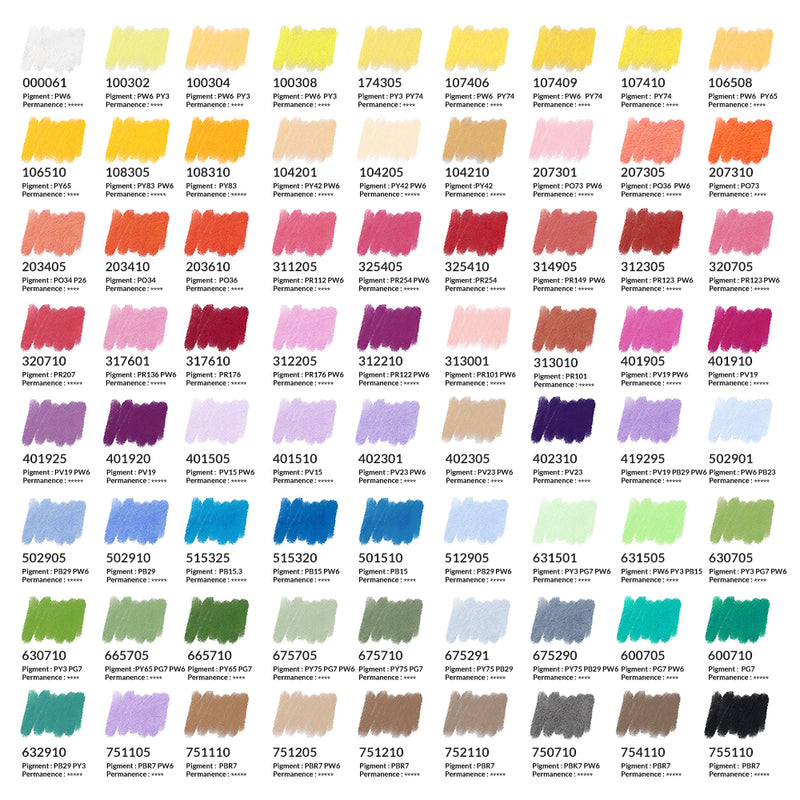 Paul Rubens Professional Handmade 72 Vibrant Colors Soft Pastels
