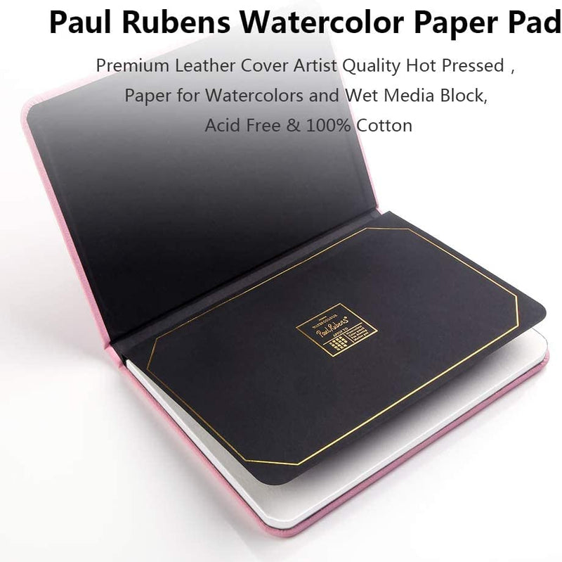 Paul Rubens Watercolor Paper Block, Premium Leather Cover Artist Quality