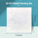 Lightwish 3D Color Painting Kit, DIY Paint by Numbers, Framed Relief Painting