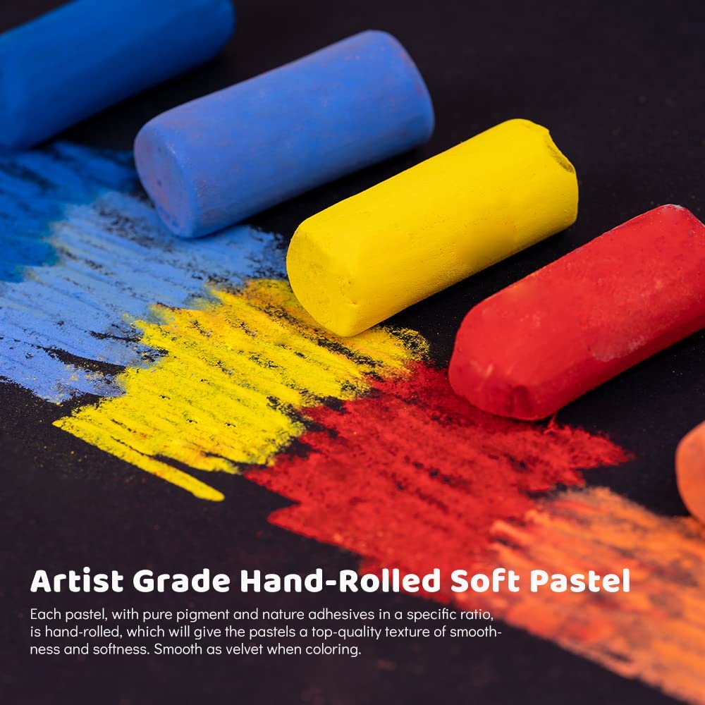 Paul Rubens Pastels doux professionnels, 40 pastels à craie aux couleurs vives faits à la main 