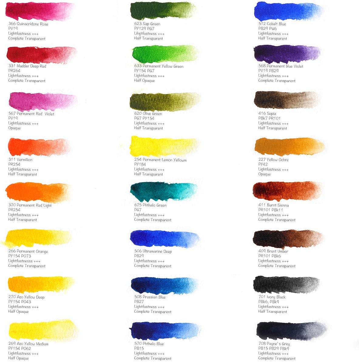 Paul Rubens Aquarellfarben in 24 leuchtenden Farben, hochpigmentiert 