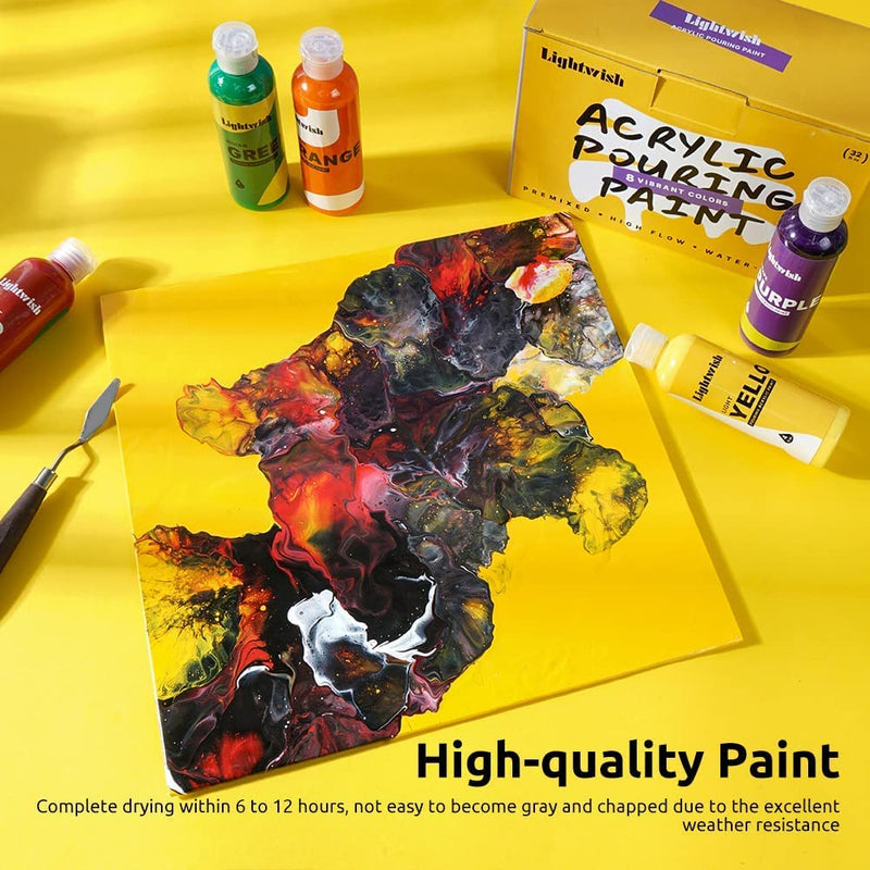 Lightwish 8 Classic Colours Acrylic Pouring Paint Set