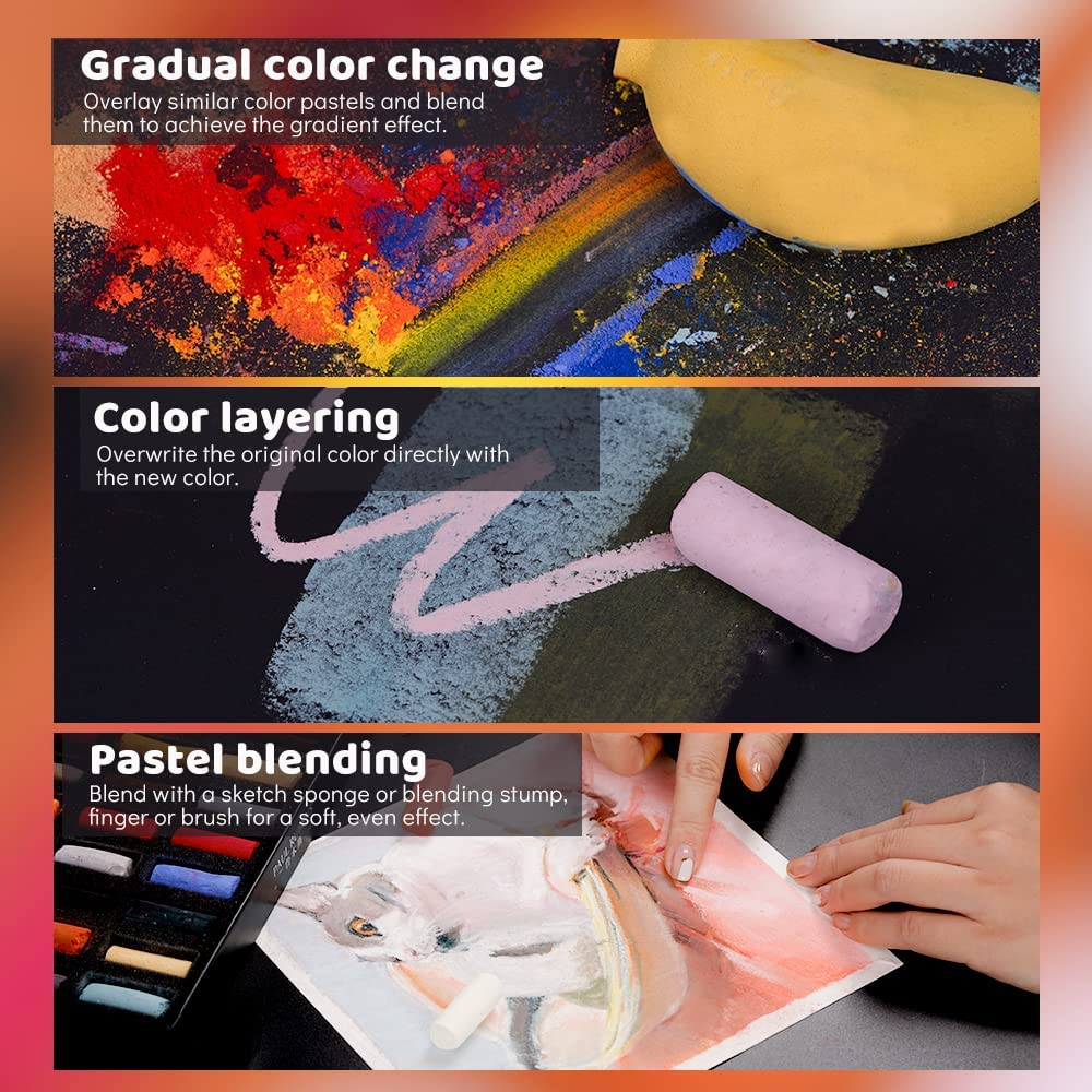 Paul Rubens Professionelle weiche Pastelle, handgefertigte Kreidepastelle in 40 leuchtenden Farben 