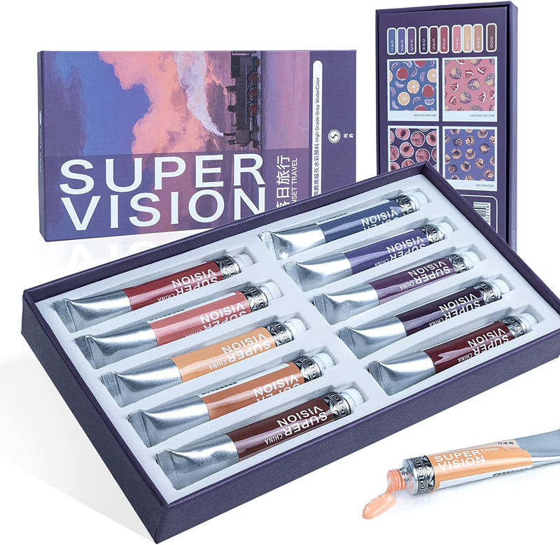 SUPER VISION Professional Grade Watercolor Paint, Contain High